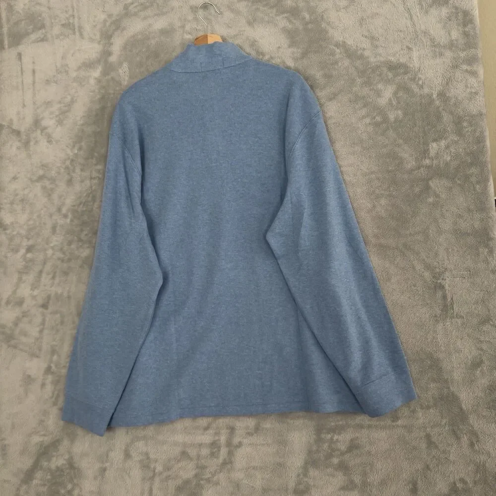 Polo Ralph Lauren Estate Rib Quarter Zip Pullover Mens XXL Blue NWT $125